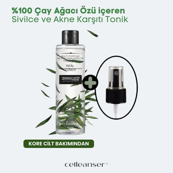 CELLEANSER Çay Ağacı Içeren Sivilce Ve Akne Karşıtı, Yatıştırıcı, Temizleyici Yüz Tonik ürün görseli 1
