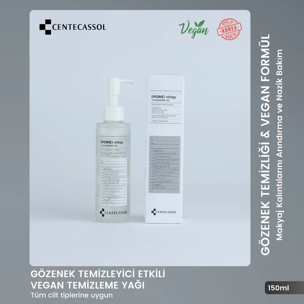 CENTECASSOL Gözenek Sıkılaştırıcı, Yaşlanma Karşıtı, Nemlendirici, Hafif Yapılı Pore-ology Vegan Temizleme Yağı ürün görseli 1