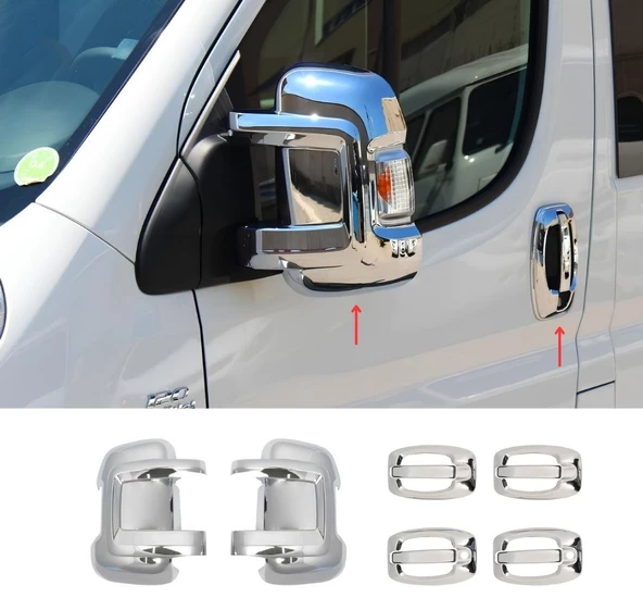Peugeot Boxer Krom Kapı Kolu 4 Kapı +Ayna Kapağı Abs 2 Parça 2006 Ve Üzeri ürün görseli 1