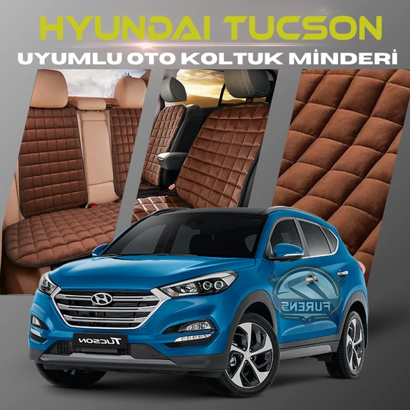 Hyundai Tuscon Kahverengi Renk Tay Tüyü Cepli & Terletmez Sırtlı Oto Koltuk Minder Seti - Koltuk Koruma Kılıfı (ÖN & ARKA TAM SET) ürün görseli 1