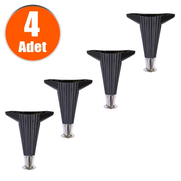 Mobilya Kanepe Koltuk Tv Ünitesi Konsol Ayağı Baza Ayakları Siyah 17 Cm (4 ADET) ürün görseli 1