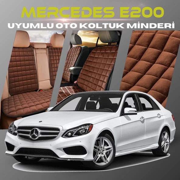 Mercedes E200 Kahverengi Renk Tay Tüyü Cepli & Terletmez Sırtlı Oto Koltuk Minder Seti - Koltuk Koruma Kılıfı (ÖN & ARKA TAM SET) ürün görseli 1