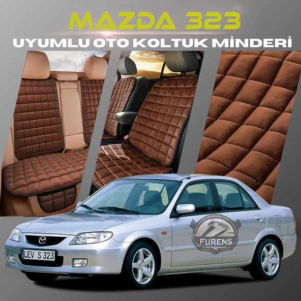 Mazda 323 Kahverengi Renk Tay Tüyü Cepli & Terletmez Sırtlı Oto Koltuk Minder Seti - Koltuk Koruma Kılıfı (ÖN & ARKA TAM SET) ürün görseli 1