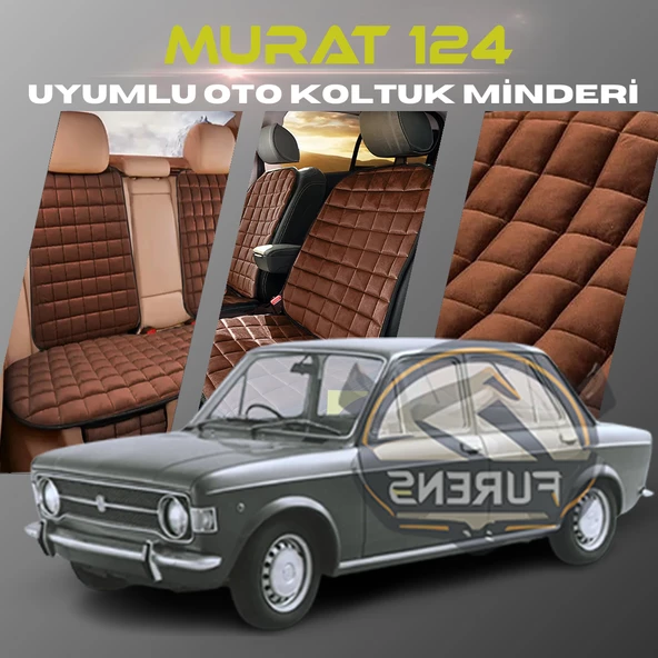 Murat 124 Kahverengi Renk Tay Tüyü Cepli & Terletmez Sırtlı Oto Koltuk Minder Seti - Koltuk Koruma Kılıfı (ÖN & ARKA TAM SET) ürün görseli 1