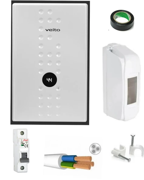 veito flow e 7500w merkezi sıstem anı su ısıtıcı guneş panel sıstemı uyumlu kablo uzunluk seçeneklı ürün görseli 1