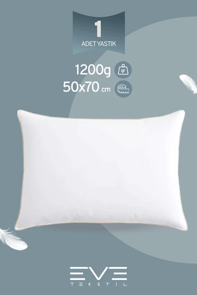 Yellow Dream Serisi Fermuarlı Antialerjik Silikon Elyaf Dolgulu Vakumlu Yastık 50x70cm 1200gr ürün görseli 1