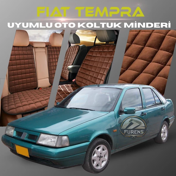 Fiat Tempra Kahverengi Renk Tay Tüyü Cepli & Terletmez Sırtlı Oto Koltuk Minder Seti - Koltuk Koruma Kılıfı (ÖN & ARKA TAM SET) ürün görseli 1