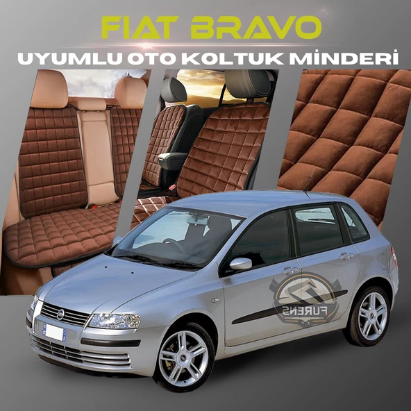 Fiat Bravo Kahverengi Renk Tay Tüyü Cepli & Terletmez Sırtlı Oto Koltuk Minder Seti - Koltuk Koruma Kılıfı (ÖN & ARKA TAM SET) ürün görseli 1