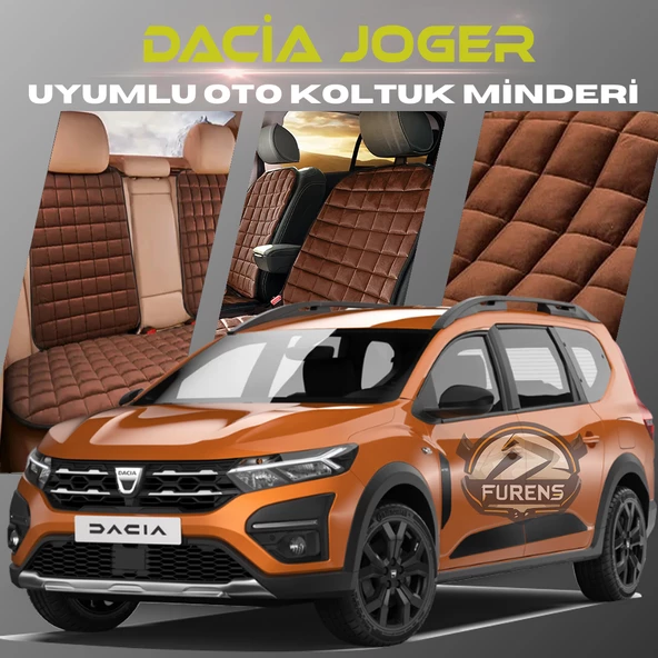 Dacia Joger Kahverengi Renk Tay Tüyü Cepli & Terletmez Sırtlı Oto Koltuk Minder Seti - Koltuk Koruma Kılıfı (ÖN & ARKA TAM SET) ürün görseli 1