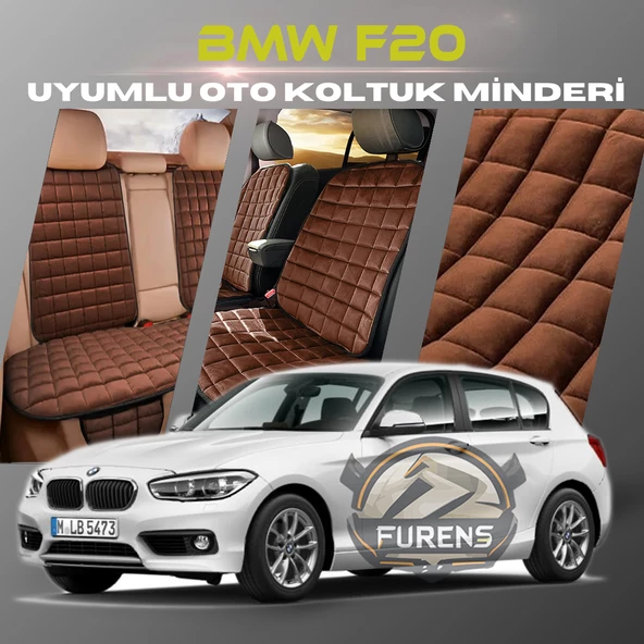 Bmw F20 Kahverengi Renk Tay Tüyü Cepli & Terletmez Sırtlı Oto Koltuk Minder Seti - Koltuk Koruma Kılıfı (ÖN & ARKA TAM SET) ürün görseli 1