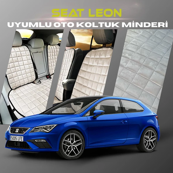 Seat Leon Bej Renk Tay Tüyü Cepli & Terletmez Sırtlı Oto Koltuk Minder Seti - Koltuk Koruma Kılıfı (ÖN & ARKA TAM SET) ürün görseli 1