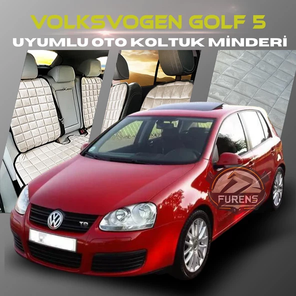 Volksvogen Golf 5 Bej Renk Tay Tüyü Cepli & Terletmez Sırtlı Oto Koltuk Minder Seti - Koltuk Koruma Kılıfı (ÖN & ARKA TAM SET) ürün görseli 1