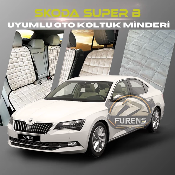 Skoda SuperB Bej Renk Tay Tüyü Cepli & Terletmez Sırtlı Oto Koltuk Minder Seti - Koltuk Koruma Kılıfı (ÖN & ARKA TAM SET) ürün görseli 1
