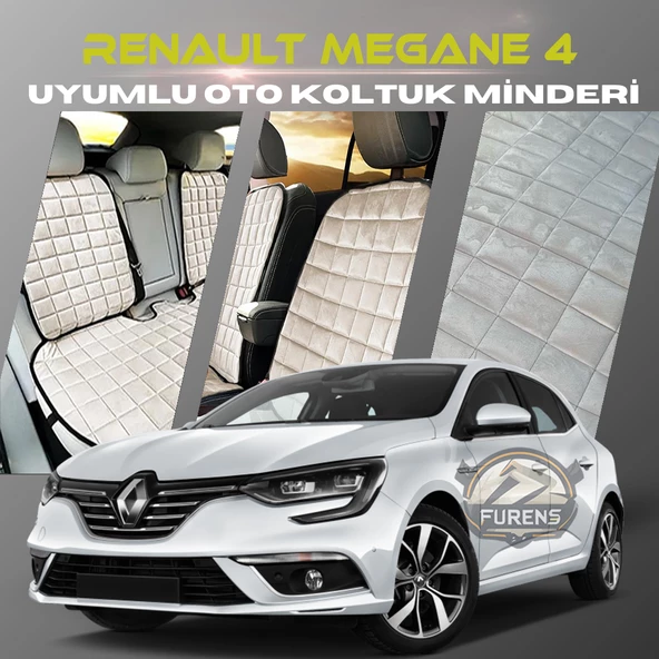 Renault Megane 4 Bej Renk Tay Tüyü Cepli & Terletmez Sırtlı Oto Koltuk Minder Seti - Koltuk Koruma Kılıfı (ÖN & ARKA TAM SET) ürün görseli 1