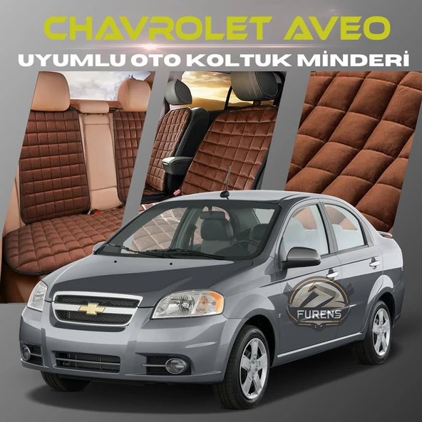 Chevrolet Aveo Kahverengi Renk Tay Tüyü Cepli & Terletmez Sırtlı Oto Koltuk Minder Seti - Koltuk Koruma Kılıfı (ÖN & ARKA TAM SET) ürün görseli 1