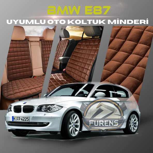 Bmw E87 Kahverengi Renk Tay Tüyü Cepli & Terletmez Sırtlı Oto Koltuk Minder Seti - Koltuk Koruma Kılıfı (ÖN & ARKA TAM SET) ürün görseli 1