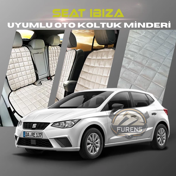 Seat Ibıza Bej Renk Tay Tüyü Cepli & Terletmez Sırtlı Oto Koltuk Minder Seti - Koltuk Koruma Kılıfı (ÖN & ARKA TAM SET) ürün görseli 1