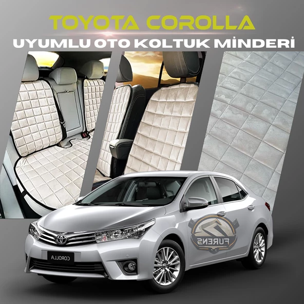 Toyota Corolla Bej Renk Tay Tüyü Cepli & Terletmez Sırtlı Oto Koltuk Minder Seti - Koltuk Koruma Kılıfı (ÖN & ARKA TAM SET) ürün görseli 1
