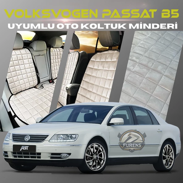 Volksvogen Passat B5 Bej Renk Tay Tüyü Cepli & Terletmez Sırtlı Oto Koltuk Minder Seti - Koltuk Koruma Kılıfı (ÖN & ARKA TAM SET) ürün görseli 1