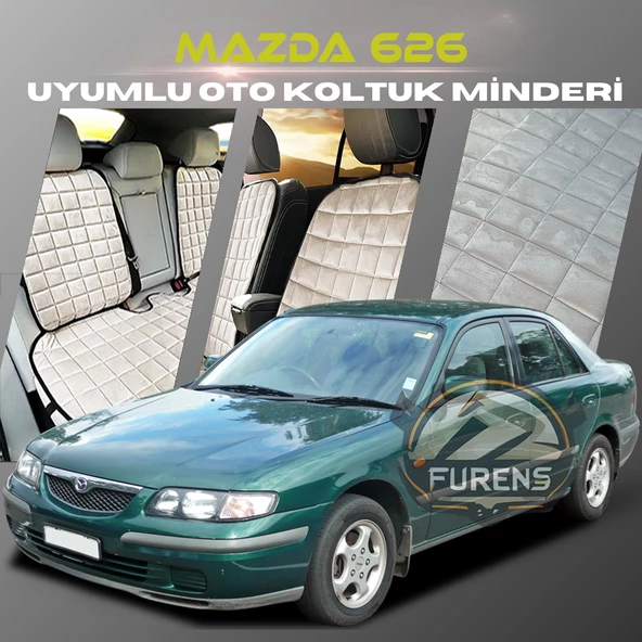 Mazda 626 Bej Renk Tay Tüyü Cepli & Terletmez Sırtlı Oto Koltuk Minder Seti - Koltuk Koruma Kılıfı (ÖN & ARKA TAM SET) ürün görseli 1