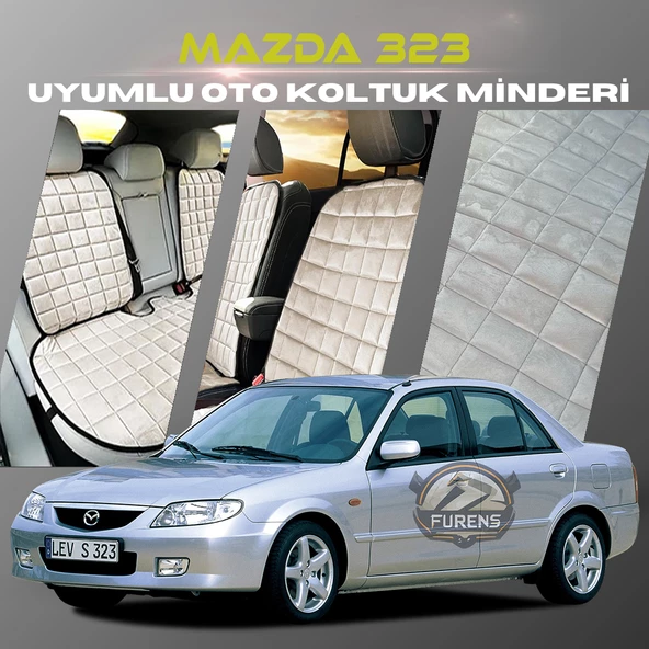 Mazda 323 Bej Renk Tay Tüyü Cepli & Terletmez Sırtlı Oto Koltuk Minder Seti - Koltuk Koruma Kılıfı (ÖN & ARKA TAM SET) ürün görseli 1