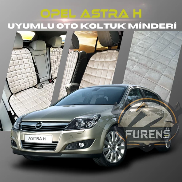 Opel Astra H Bej Renk Tay Tüyü Cepli & Terletmez Sırtlı Oto Koltuk Minder Seti - Koltuk Koruma Kılıfı (ÖN & ARKA TAM SET) ürün görseli 1