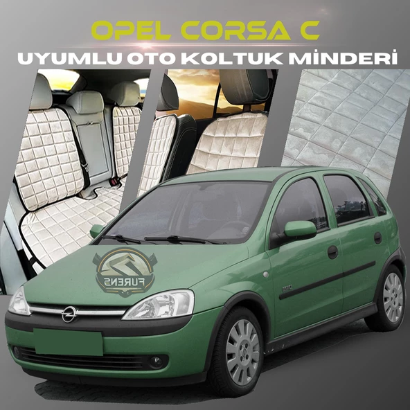 Opel Corsa C Bej Renk Tay Tüyü Cepli & Terletmez Sırtlı Oto Koltuk Minder Seti - Koltuk Koruma Kılıfı (ÖN & ARKA TAM SET) ürün görseli 1
