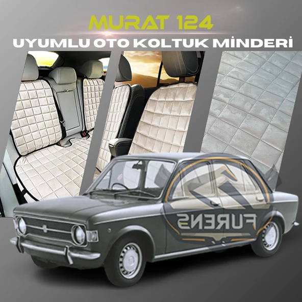 Murat 124 Bej Renk Tay Tüyü Cepli & Terletmez Sırtlı Oto Koltuk Minder Seti - Koltuk Koruma Kılıfı (ÖN & ARKA TAM SET) ürün görseli 1