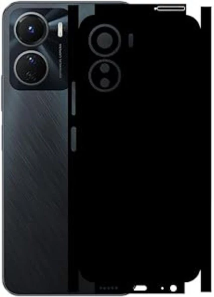 Vivo Y16 ile Uyumlu Mat Siyah Arka Kaplama ürün görseli 1