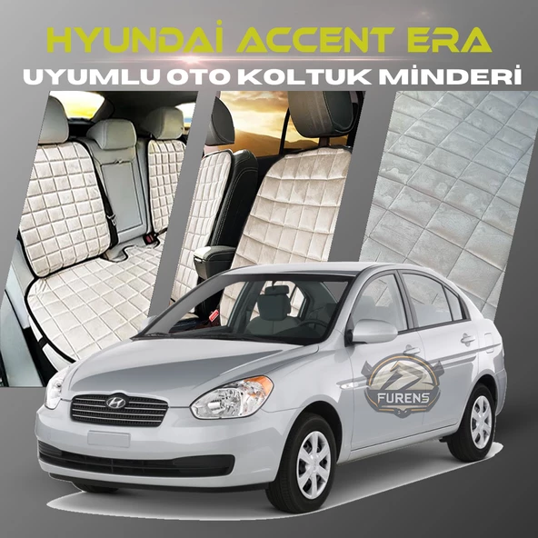Hyundai Accent Era Bej Renk Tay Tüyü Cepli & Terletmez Sırtlı Oto Koltuk Minder Seti - Koltuk Koruma Kılıfı (ÖN & ARKA TAM SET) ürün görseli 1