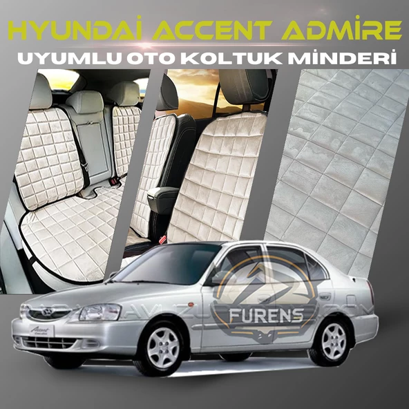 Hyunda Accent Admire Bej Renk Tay Tüyü Cepli & Terletmez Sırtlı Oto Koltuk Minder Seti - Koltuk Koruma Kılıfı (ÖN & ARKA TAM SET) ürün görseli 1