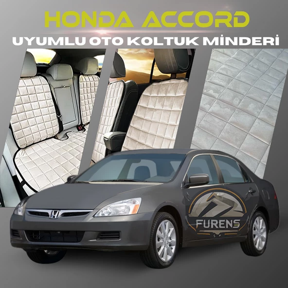 Honda Accord Bej Renk Tay Tüyü Cepli & Terletmez Sırtlı Oto Koltuk Minder Seti - Koltuk Koruma Kılıfı (ÖN & ARKA TAM SET) ürün görseli 1