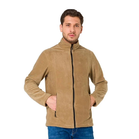 Şensel, Erkek Polar Mont, Bej -99E411- Cepli,Fermuarlı,Outdoor ürün görseli 1