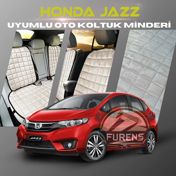Honda Jazz Bej Renk Tay Tüyü Cepli & Terletmez Sırtlı Oto Koltuk Minder Seti - Koltuk Koruma Kılıfı (ÖN & ARKA TAM SET) ürün görseli 1