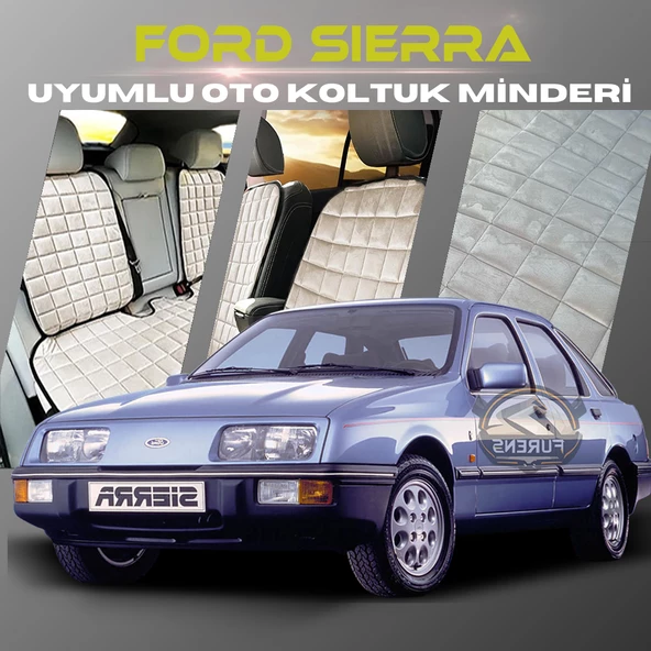 Ford Sierra Bej Renk Tay Tüyü Cepli & Terletmez Sırtlı Oto Koltuk Minder Seti - Koltuk Koruma Kılıfı (ÖN & ARKA TAM SET) ürün görseli 1