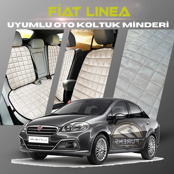 Fiat Linea Bej Renk Tay Tüyü Cepli & Terletmez Sırtlı Oto Koltuk Minder Seti - Koltuk Koruma Kılıfı (ÖN & ARKA TAM SET) ürün görseli 1