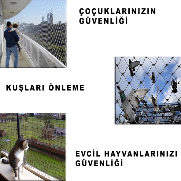 Kuş Önleme Filesi Kuş Ağı Balkon Filesi (Renk Seçenekli)  2.5 x 5 M Kırmızı ürün görseli 1