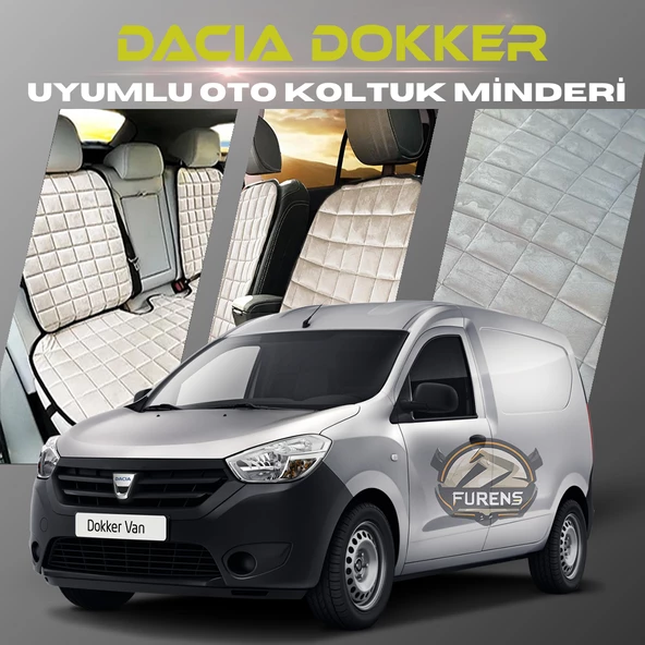 Dacia Dokker Bej Renk Tay Tüyü Cepli & Terletmez Sırtlı Oto Koltuk Minder Seti - Koltuk Koruma Kılıfı (ÖN & ARKA TAM SET) ürün görseli 1
