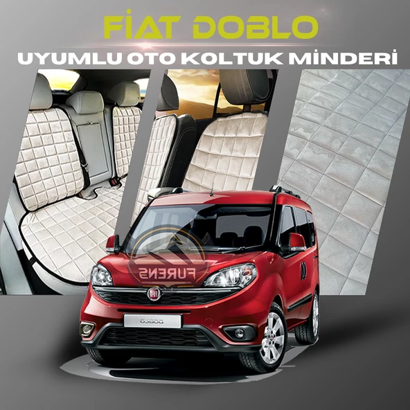 Fiat Doblo Bej Renk Tay Tüyü Cepli & Terletmez Sırtlı Oto Koltuk Minder Seti - Koltuk Koruma Kılıfı (ÖN & ARKA TAM SET) ürün görseli 1