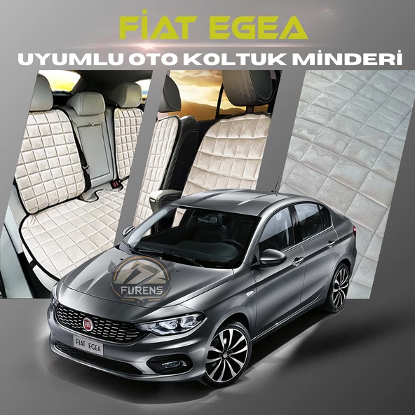 Fiat Egea Bej Renk Tay Tüyü Cepli & Terletmez Sırtlı Oto Koltuk Minder Seti - Koltuk Koruma Kılıfı (ÖN & ARKA TAM SET) ürün görseli 1