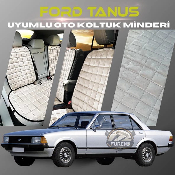 Ford Tanus Bej Renk Tay Tüyü Cepli & Terletmez Sırtlı Oto Koltuk Minder Seti - Koltuk Koruma Kılıfı (ÖN & ARKA TAM SET) ürün görseli 1