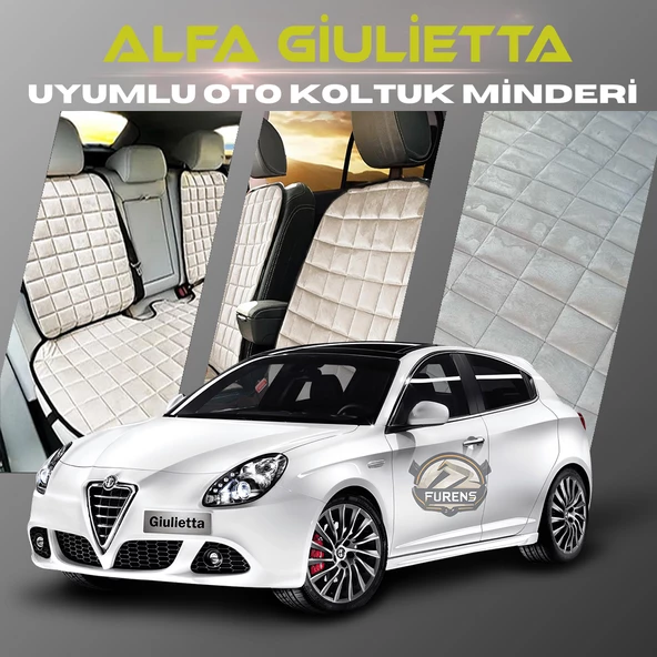 Alfa Romeo Giulietta Bej Renk Tay Tüyü Cepli & Terletmez Sırtlı Oto Koltuk Minder Seti - Koltuk Koruma Kılıfı (ÖN & ARKA TAM SET) ürün görseli 1