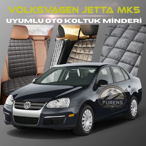 Volksvogen Jetta Mk5 Antrasit Renk Tay Tüyü Cepli & Terletmez Sırtlı Oto Koltuk Minder Seti - Koltuk Koruma Kılıfı (ÖN & ARKA TAM SET) ürün görseli 1
