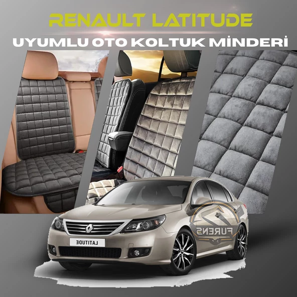Renault Latitude Antrasit Renk Tay Tüyü Cepli & Terletmez Sırtlı Oto Koltuk Minder Seti - Koltuk Koruma Kılıfı (ÖN & ARKA TAM SET) ürün görseli 1