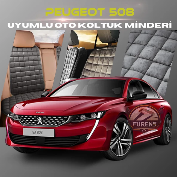 Peugeot 508 Antrasit Renk Tay Tüyü Cepli & Terletmez Sırtlı Oto Koltuk Minder Seti - Koltuk Koruma Kılıfı (ÖN & ARKA TAM SET) ürün görseli 1