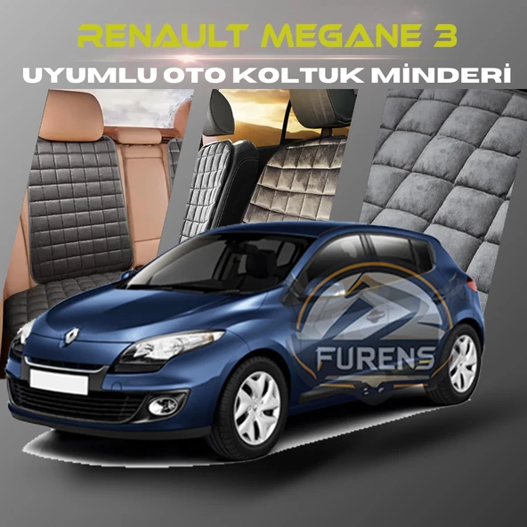 Renault Megane 3 Antrasit Renk Tay Tüyü Cepli & Terletmez Sırtlı Oto Koltuk Minder Seti - Koltuk Koruma Kılıfı (ÖN & ARKA TAM SET) ürün görseli 1
