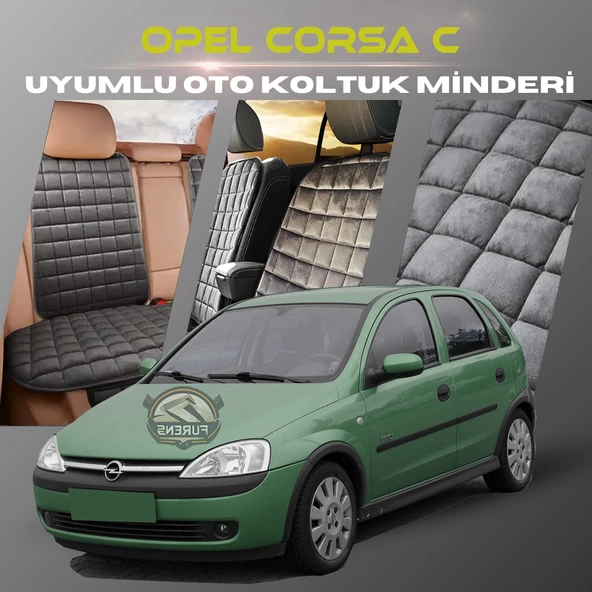 Opel Corsa C Antrasit Renk Tay Tüyü Cepli & Terletmez Sırtlı Oto Koltuk Minder Seti - Koltuk Koruma Kılıfı (ÖN & ARKA TAM SET) ürün görseli 1