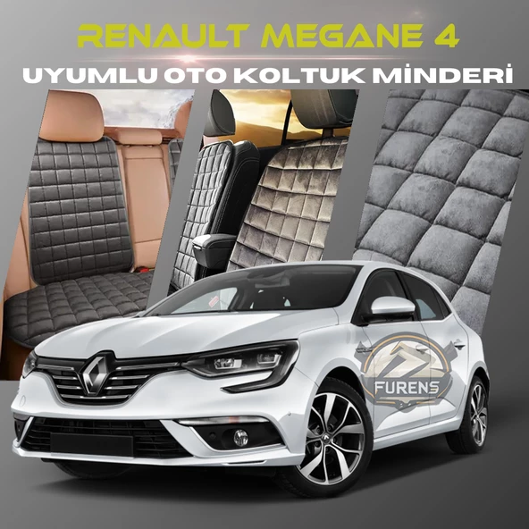 Renault Megane 4 Antrasit Renk Tay Tüyü Cepli & Terletmez Sırtlı Oto Koltuk Minder Seti - Koltuk Koruma Kılıfı (ÖN & ARKA TAM SET) ürün görseli 1