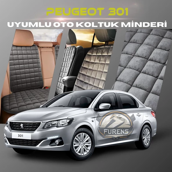 Peugeot 301 Antrasit Renk Tay Tüyü Cepli & Terletmez Sırtlı Oto Koltuk Minder Seti - Koltuk Koruma Kılıfı (ÖN & ARKA TAM SET) ürün görseli 1