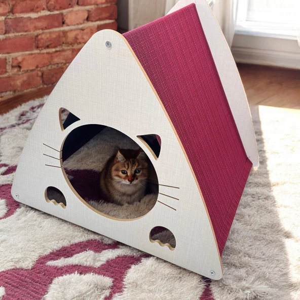 ED PET DİZAYN EFES Kedi Köpek Evi . Şık Tasarım Coton Vizör ürün görseli 1
